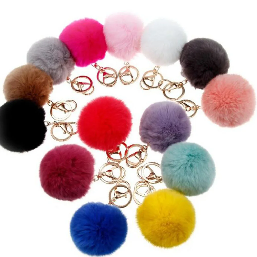 Online Buy Wholesale fur pom pom keychain from China fur pom pom