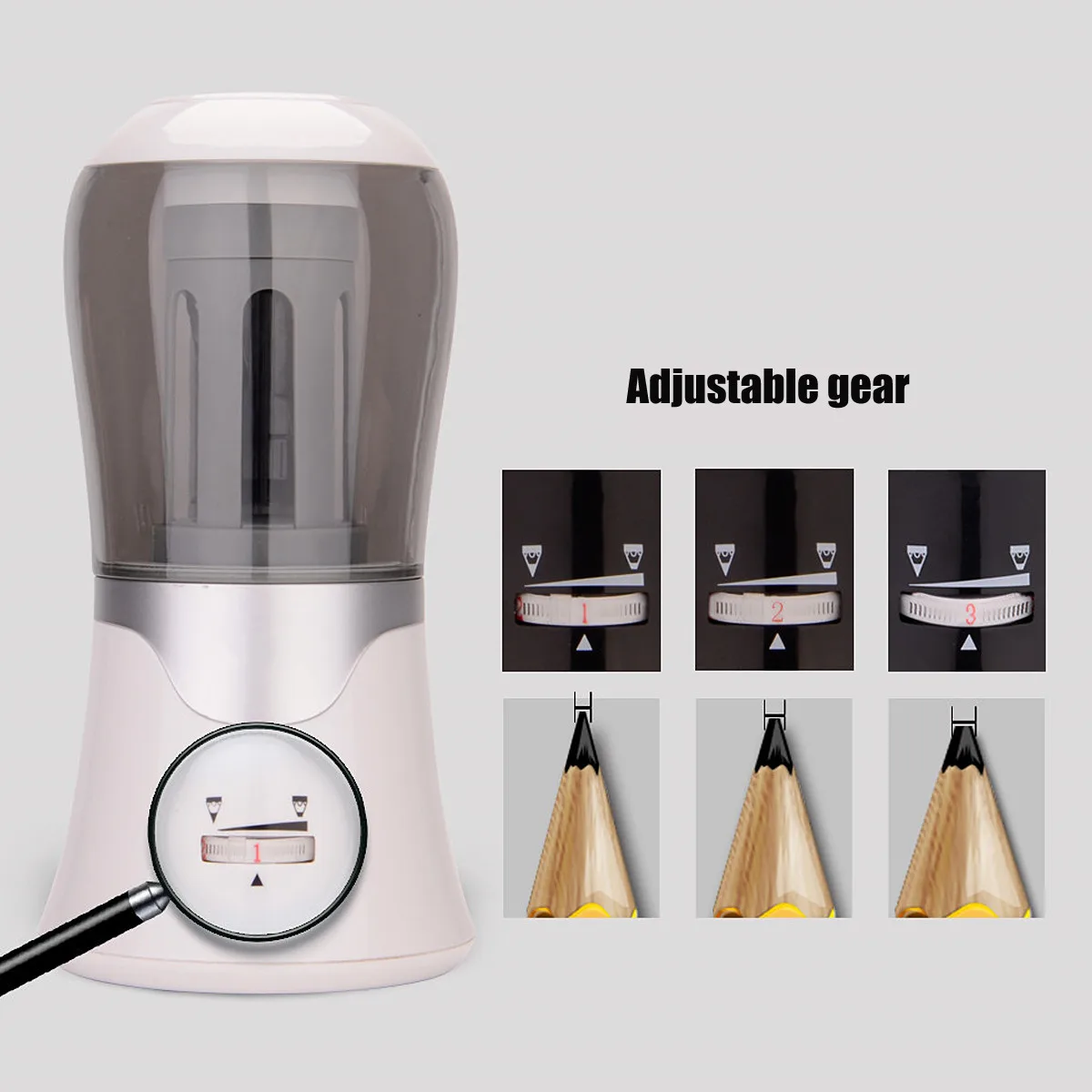 KICUTE 3 Gear 6.5-11mm Automatic Electric Pencil Sharpener Automatic Sharpener + Charger for Student Office School Supplies 2018 rushed 3 years old electronic automatic pencil sharpener electric special art painting student gift school supplies
