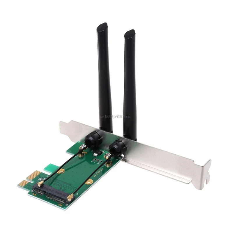 Беспроводная сетевая карта WiFi Mini PCI-E Express to PCI-E адаптер 2 Антенна внешняя ПК