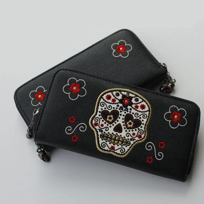 Chinese wallet skull wallet