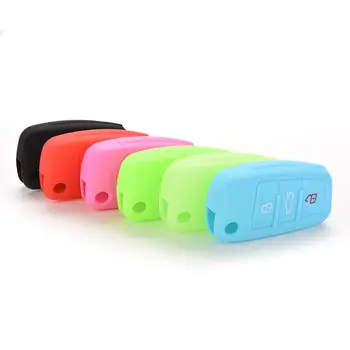 

For A3 A4 A6 Tt Q7 R8 Remote Key Shell Candy Color Silicone Flip Key Remote Holder Fob Key Case 1PCS