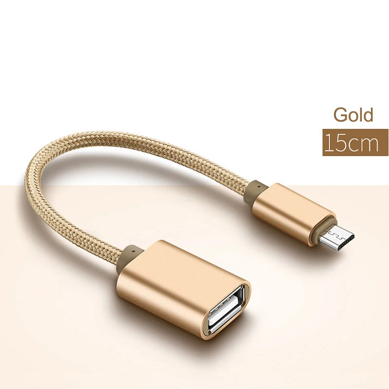 EGRINCY OTG адаптер Micro USB к USB 2,0 конвертер OTG кабель для Android Galaxy S3/4 S5 Xiaomi Tablet Pc Flash Мышь Клавиатура - Цвет: Gold