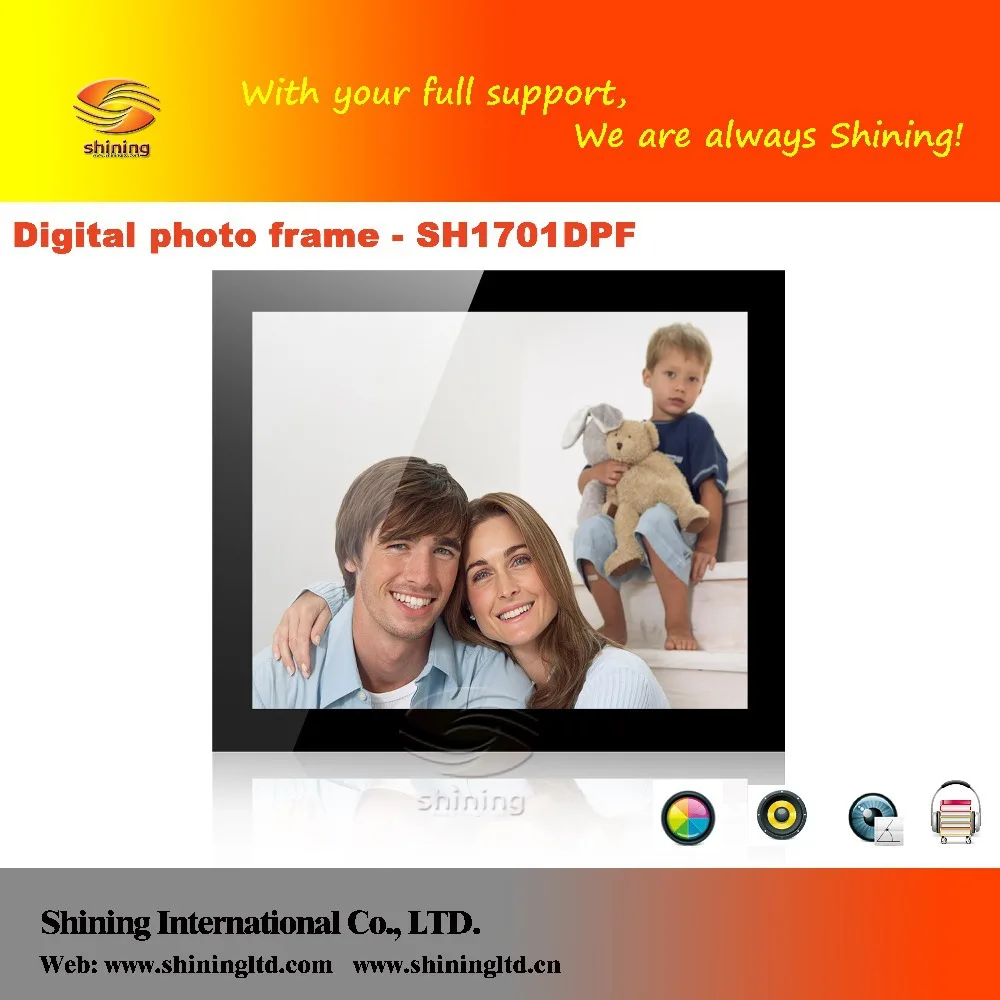17 inch battery operated digital photo frame with LED backlightphoto frame boardframe digital