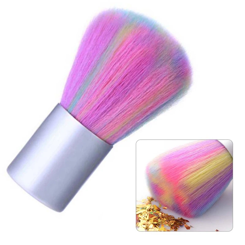 Rainbow Pink Color Soft Nail Cleaning Brush Acrylic UV Gel Powder Dust ...