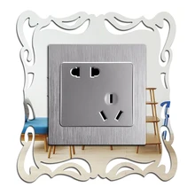 Зеркальный переключатель на стену с наклейками современный минималистичный креативный домашний декор 10 различных стилей серебристого цвета