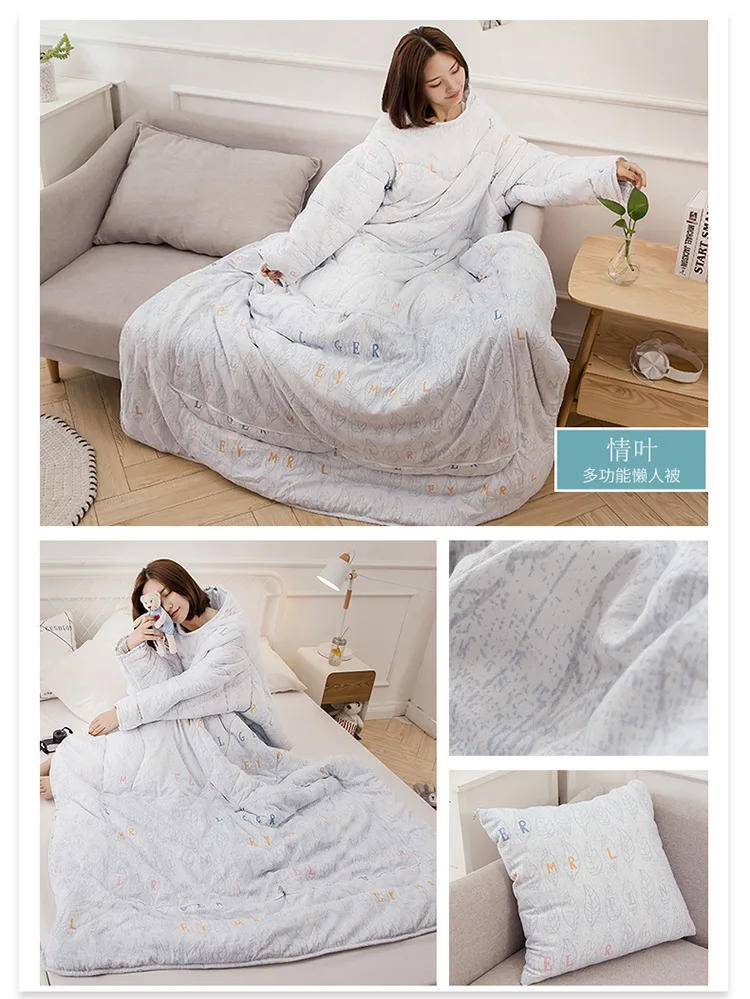 120x150 см повседневное Nap «ленивое» одеяло с рукавом креативные Мультяшные принты носимое теплое и удобное одеяло для путешествий s