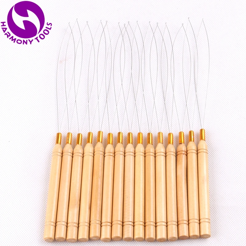 

HARMONY 10 Pieces Regular Style Wooden Handle Micro Beads Pulling Loop Threader with Stainless Steel Wire
