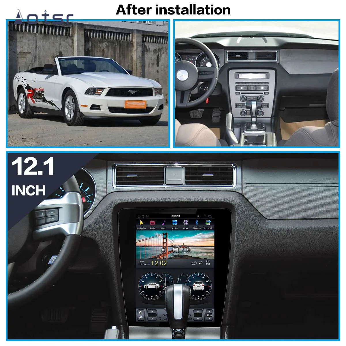 Flash Deal Android 8.1 Tesla style CD DVD multimedia player GPS navigation for Ford Mustang 2010-2014 car radio player for Auto stereo unit 1