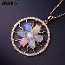 Натуральное огненное колье с опаловой подвеской из натуральной драгоценных камней, цветной камень, серебро 925 пробы, Женская Фантастическая бижутерия, позолота