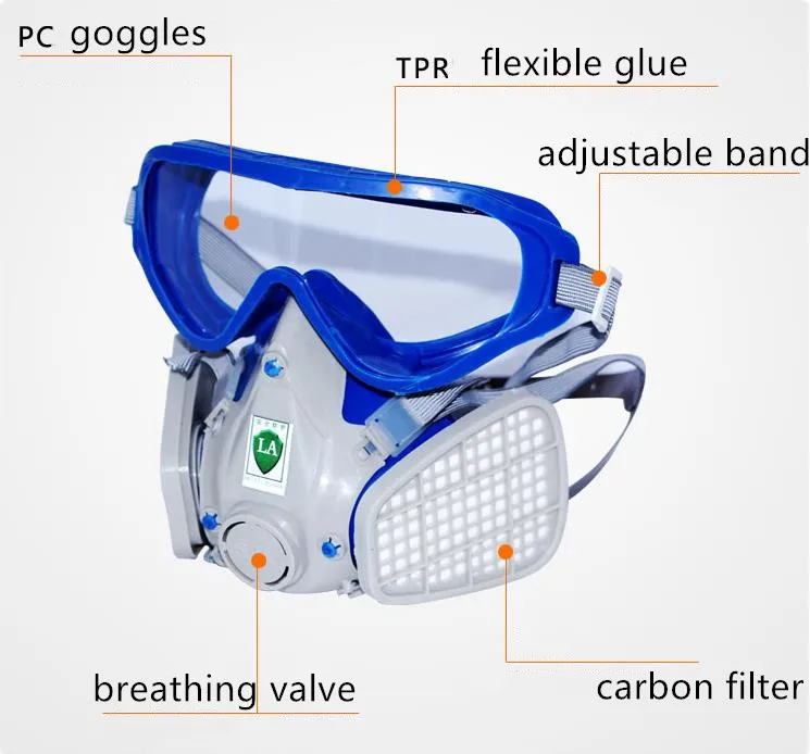 Противогаз для распыления краски защитные очки респиратор химический Анти-пыль военный глаз очки активированный уголь огонь побега дыхания