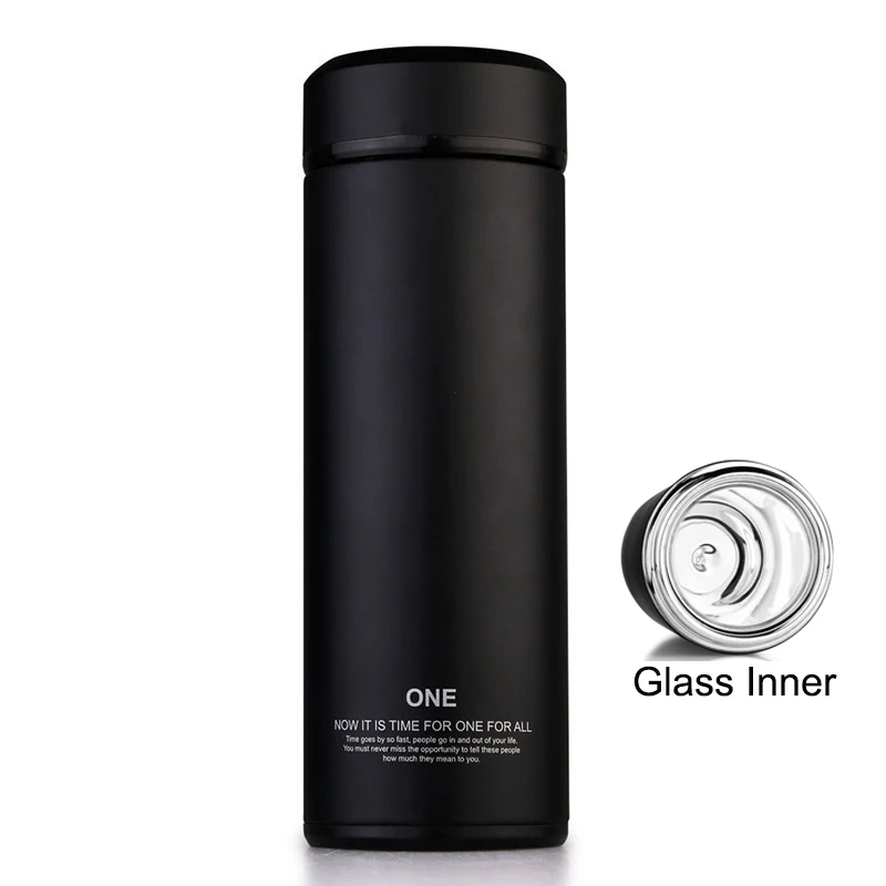 ONEISALL Glass Inside Vacuum Flasks Mini 320ml Thermoses Offce Cup