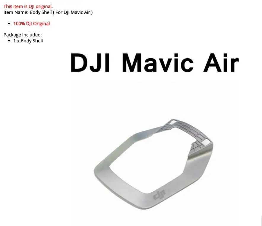 DJI Mavic Air Top Cover Frame боковая оболочка тела Имитация металлические отличительные знаки Запчасти Запасные Аксессуары для дрона