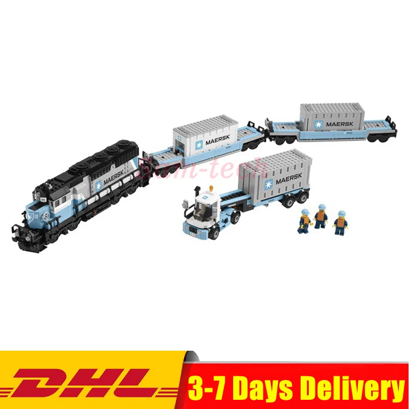 

DHL LEPIN 21006 1234 PCS enuine Technic Ultimate Series The Maersk Train Set Building Blocks Bricks Toys Moc Legoings 10219