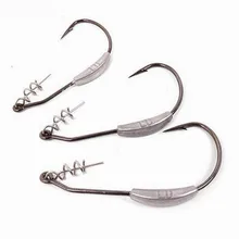 10 шт./лот колючая свинцовая офсетная рыболовный крючок для рыбы, пригодный для техасской Каролины Флориды аксессуары для снаряжения рыболовные снасти с одним крюком