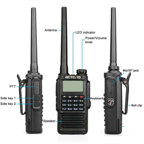 Водонепроницаемый IP67 Retevis RT87 портативная рация Двухдиапазонная VHF UHF DTMF Любительская рация для Hams для использования на открытом воздухе