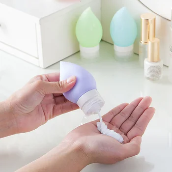 

75ml Empty Bottle Silicone Peach Shape Refillable Cosmetics Bottles Cleanser Shampoo Press Containers Travel Protable Tools
