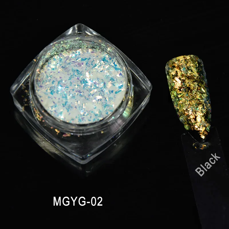 1 g/caja nueva llegada de 2017 pigmento de Mica cambiante de Color Camaleón de Color blanco Irregular para pintura de uñas, 5 colores