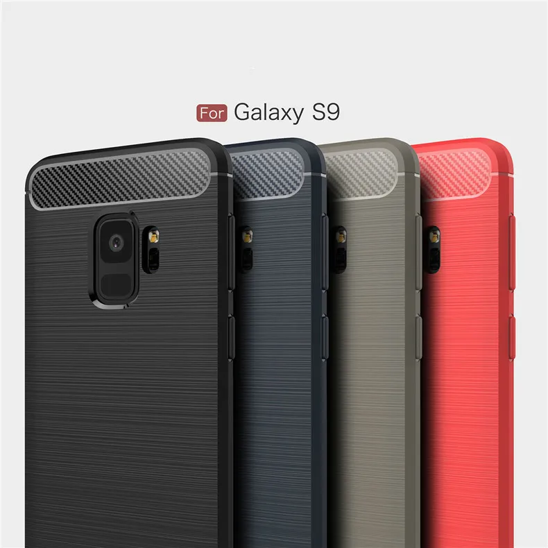 

Phone Case for Samsung Galaxy S8 S9 Plus S7edge Note 8 Carbon Fiber Brushed TPU Phone Case Frosted Soft Rubber Jacket