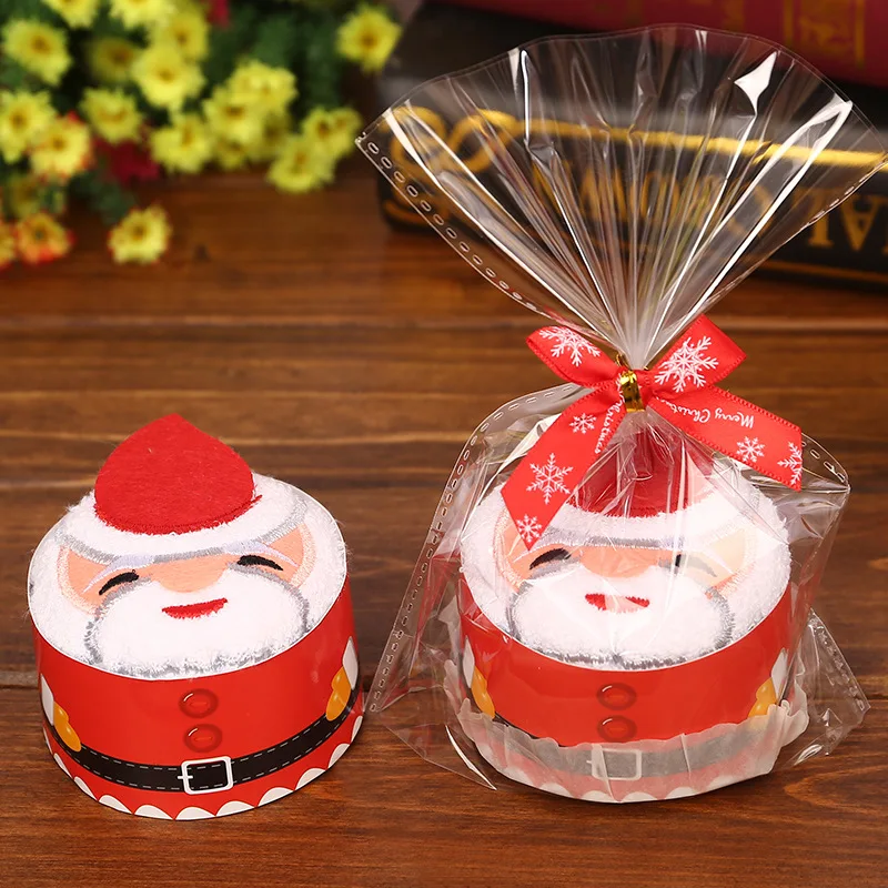 1 шт. банное полотенце Санта Клаус снеговики, елки форма для торта мультфильм творческие подарки 30*30 см 2C