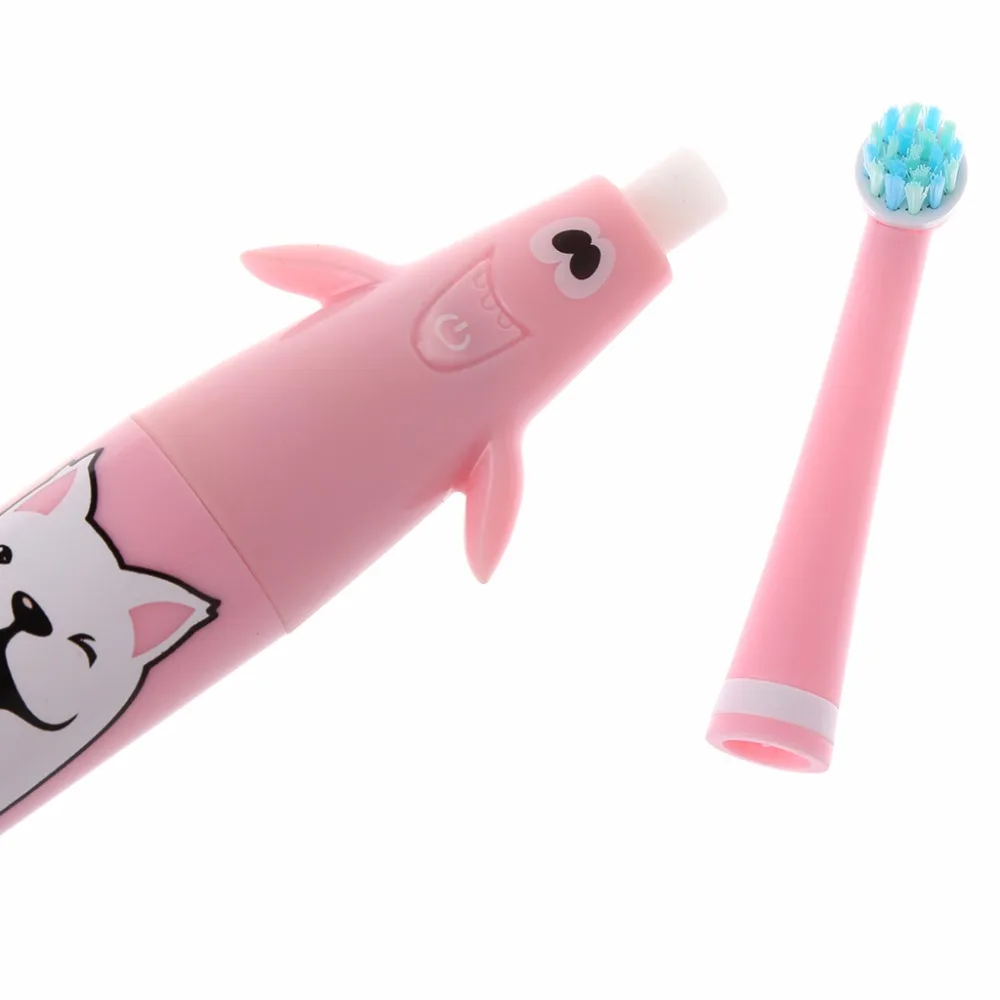 1set Electric Toothbrush Cartoon Pattern Tooth Brush Heads For Kids with 2 Head