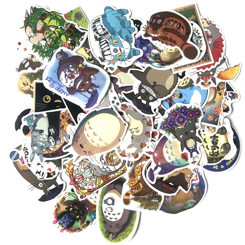 50PCS Children Animal Sticker Trunk Doodle Motorcycle Bicycle Notebook Mobile Phone Anime Cartoon Cat Decal Waterproof Toys H09