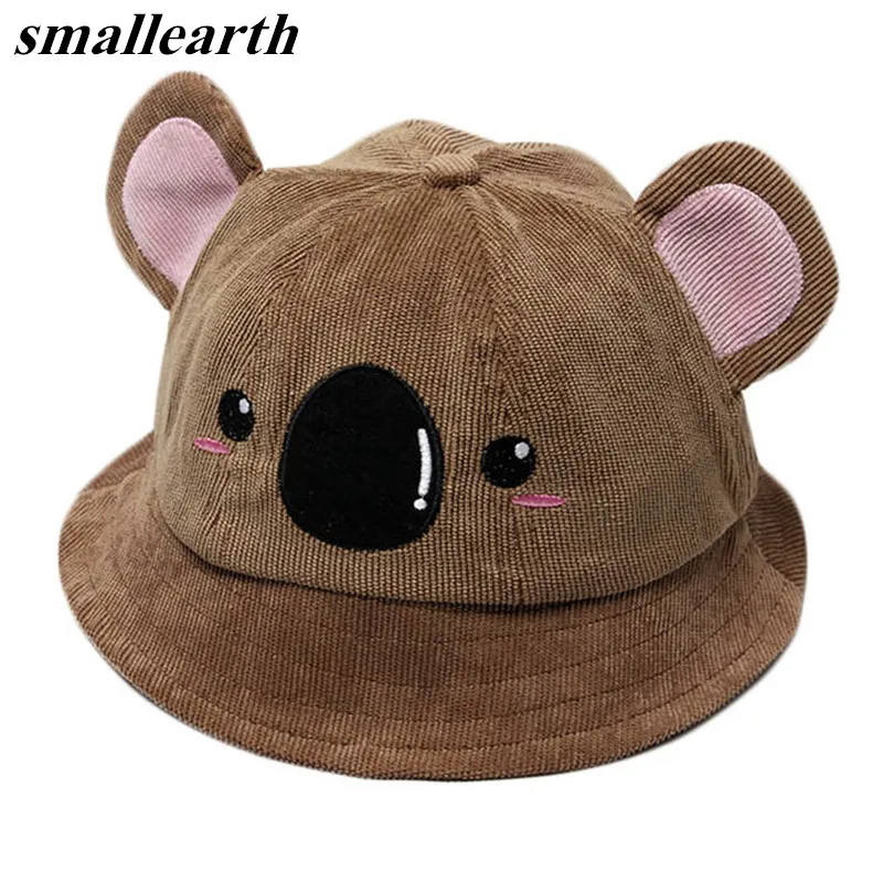 

Spring Summer New Baby Sun Hat Children Windproof Bucket Hats for Boys Girls Pots Cartoon Bear Fisherman Hat For 2-8 years old