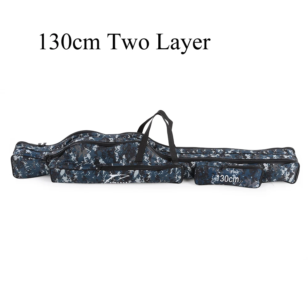 Переносная Складная рыболовная удочка, холщовая рыболовная удочка, инструменты, сумка для хранения, чехол, рыболовные снасти - Цвет: 130cm Two Layer
