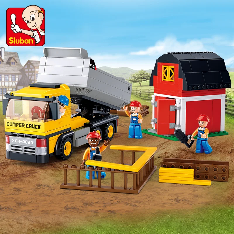 SLUBAN City Engineering Building Car forkler экскаватор строительные блоки набор кирпичи модель дети