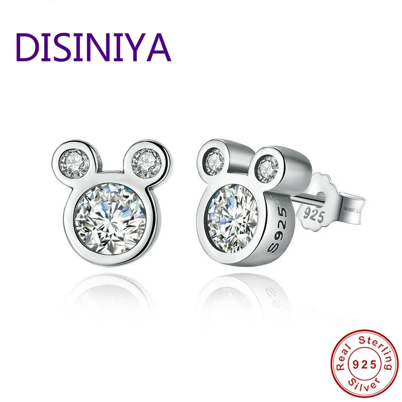 

Hot Selling 100% 925 Sterling Silver Cute Dazzling Mouse Stud Earrings For Women Girl Authentic Original Jewelry Gift XCHS457