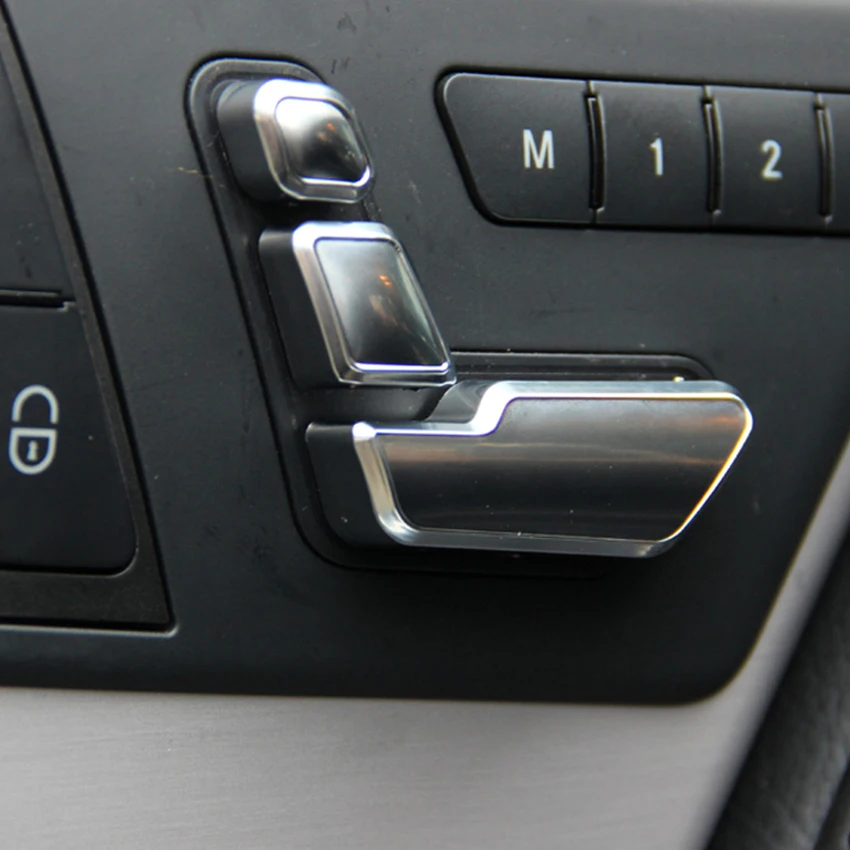 

For Mercedes Benz A B C E GL CLA GLA CLS GLK Class W176 W246 W204 W212 W166 ABS Chrome Seat Adjustment Button Cover Car Styling