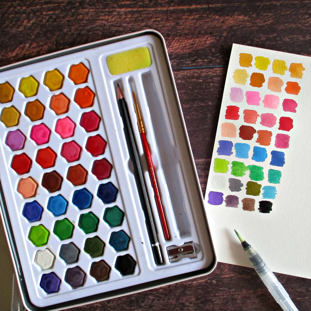Günstige 36 farben Solide Aquarell Malen Set Tragbare Malerei Pigment Full Kit Eisen Box Geschenk für Anfänger Student Künstler Kunst Liefert
