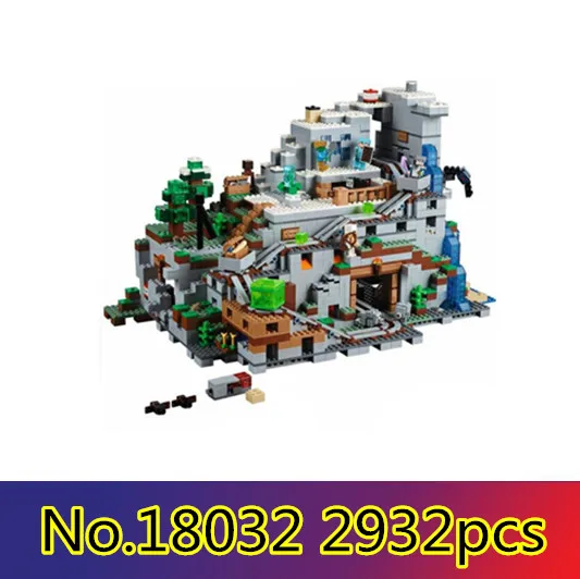 

Model Building Kit Blocks Bricks Miniecraft 2932pcs The Mountain Cave My worlds 18032 Compatible with lego 21137