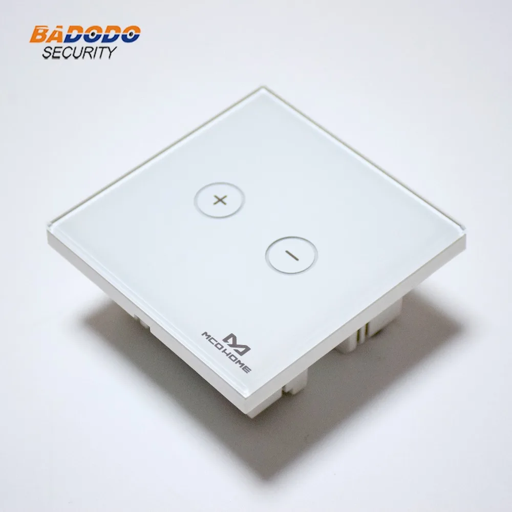 

Z-wave plus EU868.42MHz MCO Home Glass Touch panel Dimmer MH-DT311 86x86mm light dimmer switch with energy metering function