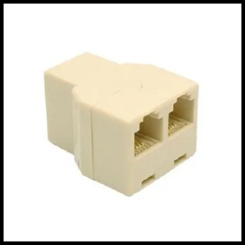 

100pcs RJ11 Telephone Duplex Adapter, Phone Line Y-Splitter (3 Sockets)