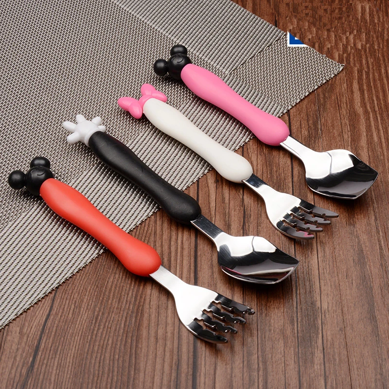 

lunch hello kitty kitchen Cartoon children stainless steel Dinnerware Sets fork spon customized gifts upscale tableware portabl