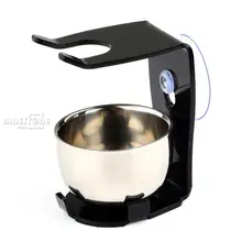 Держатель для щетки для бритья с сильной присоской+ чаша для бритья из нержавеющей стали/кружка