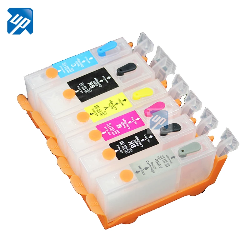 

PGI125 Refillable ink Cartridges for Canon MG6110 MG6210 MG8110 MG8210 PGI-125PGBK CLI-126PBK C M Y Grey 6PCS