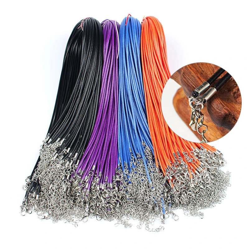 10Pcs 1.5//2mm Necklace Lobster Clasp Rope Cord String Braided Rope Pendant Charm