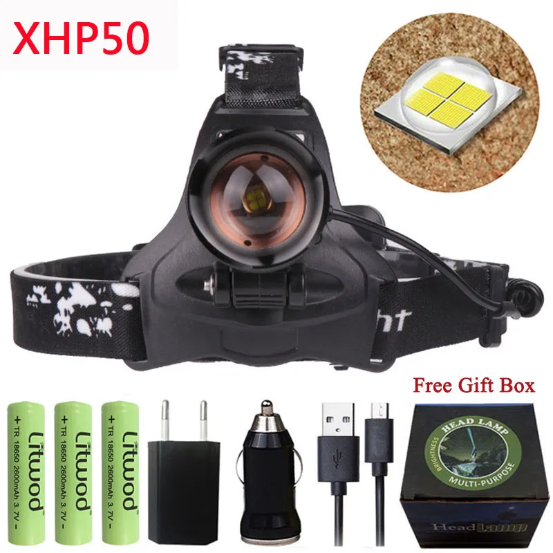 Z90 Litwod 2808 XLamp XHP70.2 светодиодный 32 Вт zoom светодиодный налобный фонарь 4292lm лучший яркий Мощный налобный фонарь - Испускаемый цвет: H