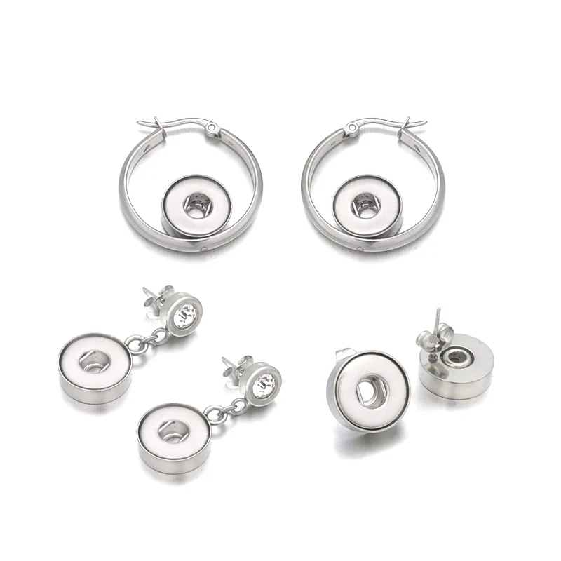 Женские серьги подвески из нержавеющей стали 12 мм|snap earrings|snap jewelry earringsearring snap |