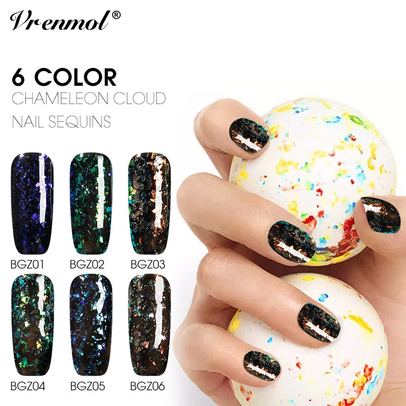 

Vrenmol Sequins Cloud Paillette Irregular Glitter Powder Flakies For Nail Polish Manicure Decorations