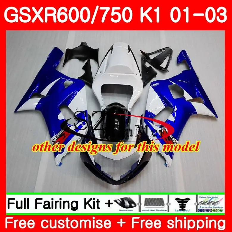 Корпус для SUZUKI GSX-R600 GSXR 600 750 01 03 GSX-R750 29SH11 K1 GSXR750 01 02 03 GSXR600 2001 2002 2003 обтекатель желтого и черного цвета