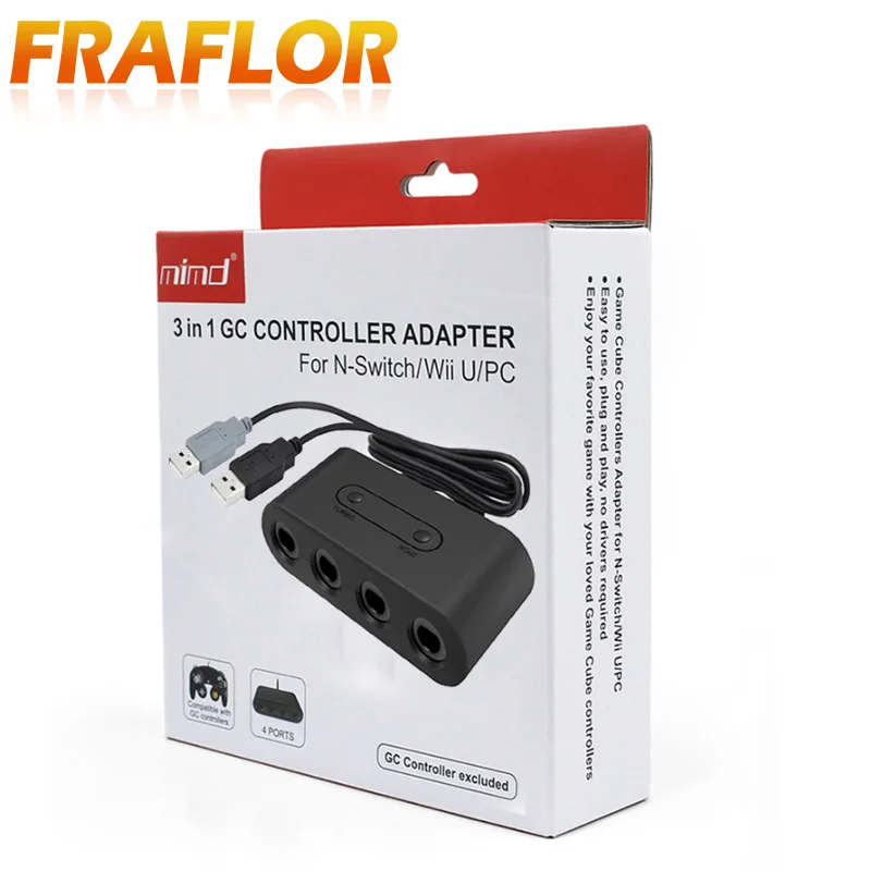 4 порта USB GC Gamecube NGC контроллер, адаптер, конвертер для wii U Switch и PC высокого качества Gamecube адаптер конвертер