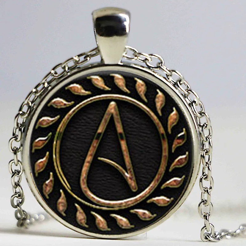 

1pcs Atheist pendant jewelry Glass Cabochon Necklace