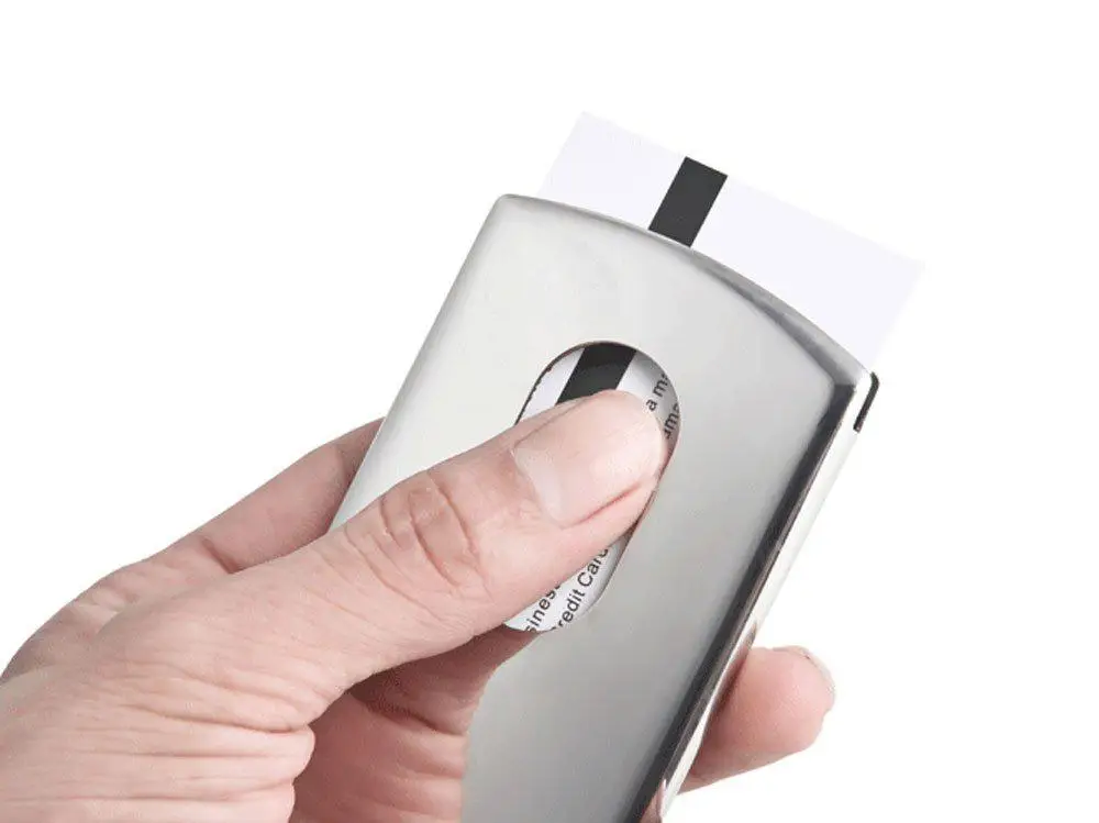 Adeeing Tapp Collections Stainless Steel Wallet Business Name Credit Id Card Holder Case