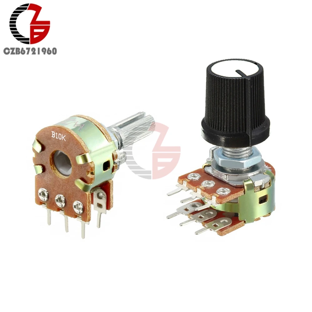 

5PCS Potentiometer Resistor Linear Taper Rotary Potentiometer Knob Switch B1K B2K B5K B10K B20K B50K B100K B250K B500K B1M Ohm