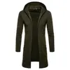 Cárdigan con capucha a prueba de viento para hombre, abrigo superior informal de talla europea, ropa de bolsillo largo grande, descuento, envío directo ► Foto 3/6