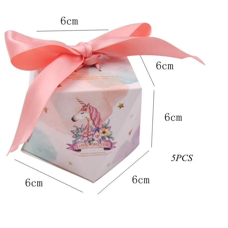 1 упаковка нескольких типов Фламинго Подарочная коробка Сделай Сам лента вышивка принтом конфет крафт-бумаги Бумага Свадьба/стаканчики для вечеринки, подарков сумкой для вечерние поставки - Цвет: 5pcs box A