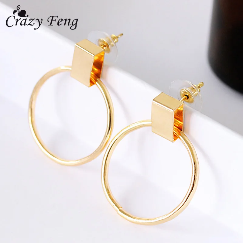 

2018 New Design Fashion Charm Hoop Earrings Geometric Round Circle Big Earring Jewelry Women Party Jewelry Bohemia Boho Earrings