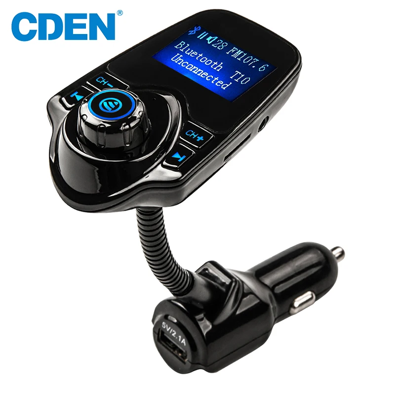 

Wireless Car Bluetooth FM Transmitter Adapter with Hands-Free Calling Music Player Support TF Card USB Flash Drive AUX Input/Out